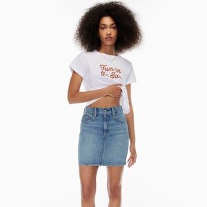 Aritzia// Denim Forum Pin-Up Denim Skirt